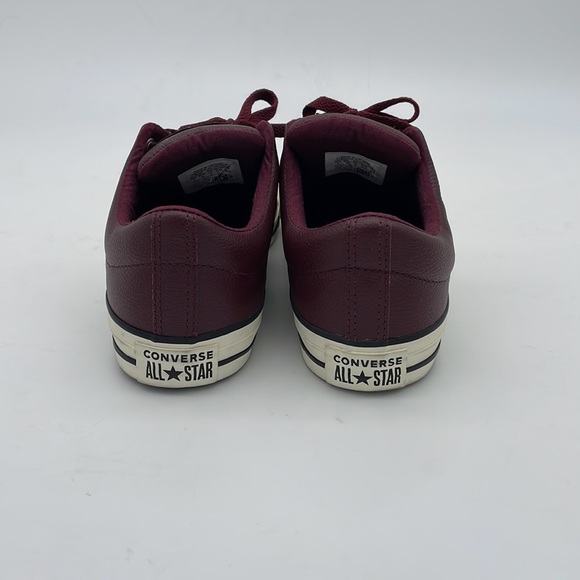 Women’s Maroon Leather Converse Sneakers - Size 10 - Picture 3 of 7